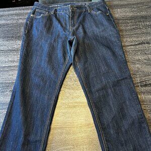 Avenue Denim Women’s Jeans 16P Petite Straight Leg Blue Dark Wash Plus Size  🎉
